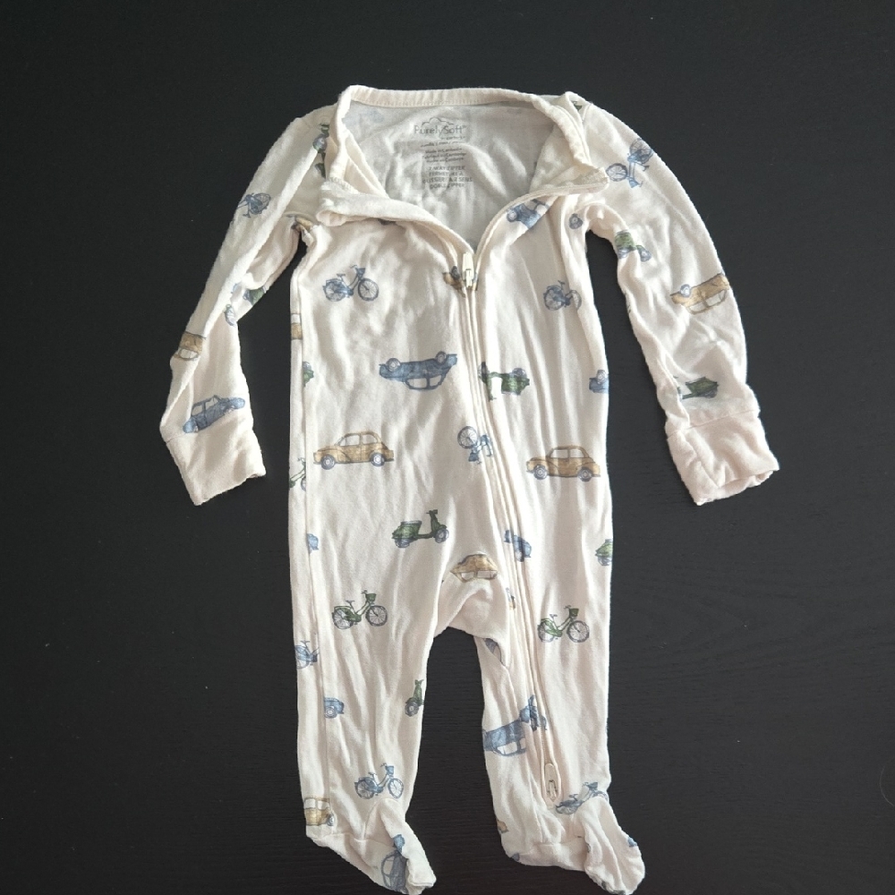 Carter's Cream One Piece with Vehicle Design